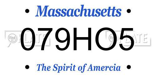 079HO5 Massachusetts License Plate