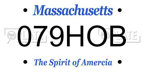 079HOB Massachusetts License Plate