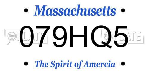 079HQ5 Massachusetts License Plate