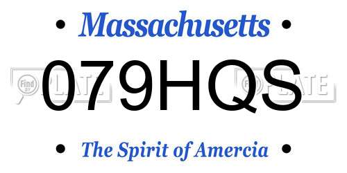 079HQS Massachusetts License Plate
