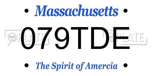 079TDE Massachusetts License Plate