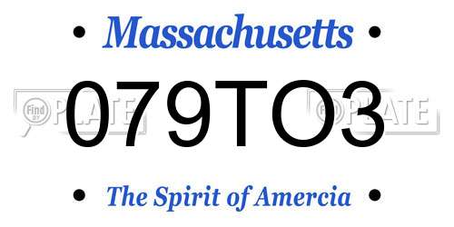 079TO3 Massachusetts License Plate