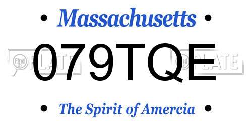 079TQE Massachusetts License Plate