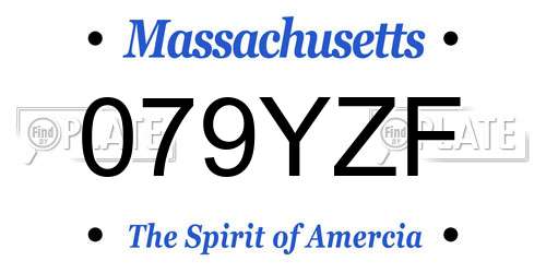 079YZF Massachusetts License Plate