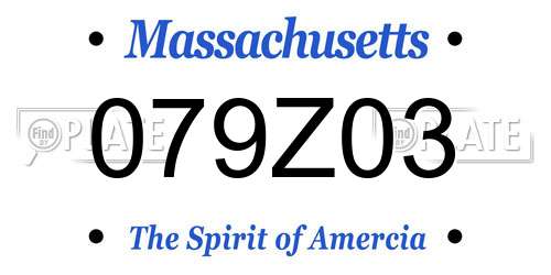 079Z03 Massachusetts License Plate