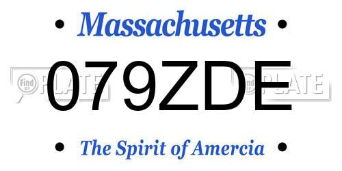 079ZDE Massachusetts License Plate