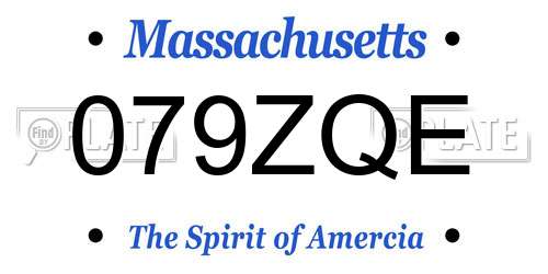 079ZQE Massachusetts License Plate