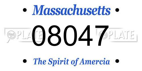 08047 Massachusetts License Plate