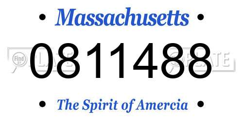 0811488 Massachusetts License Plate