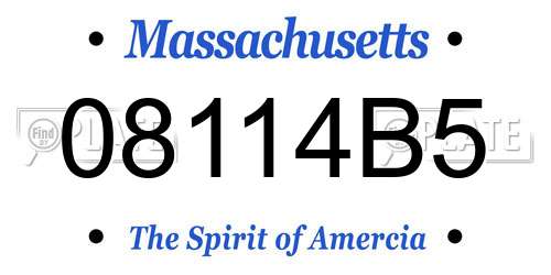 08114B5 Massachusetts License Plate