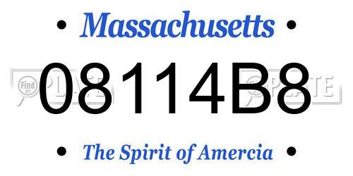 08114B8 Massachusetts License Plate
