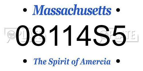 08114S5 Massachusetts License Plate