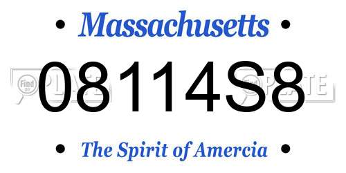08114S8 Massachusetts License Plate