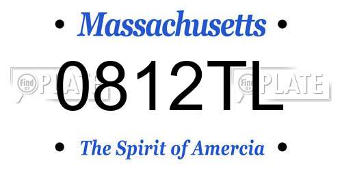 0812TL Massachusetts License Plate
