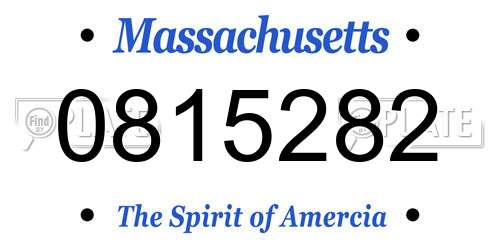 0815282 Massachusetts License Plate
