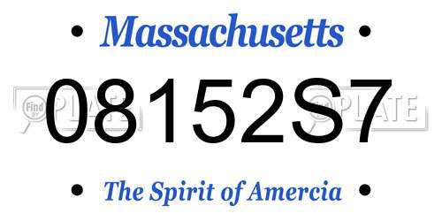 08152S7 Massachusetts License Plate