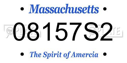 08157S2 Massachusetts License Plate