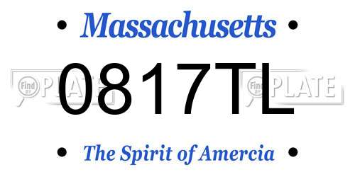 0817TL Massachusetts License Plate