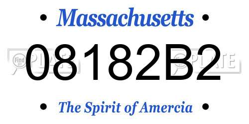 08182B2 Massachusetts License Plate