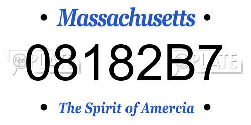 08182B7 Massachusetts License Plate