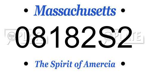 08182S2 Massachusetts License Plate