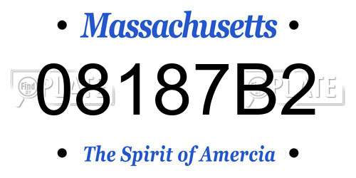 08187B2 Massachusetts License Plate