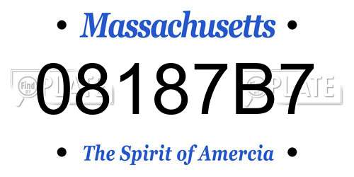 08187B7 Massachusetts License Plate