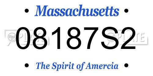 08187S2 Massachusetts License Plate