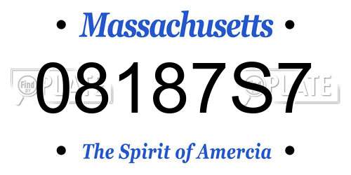 08187S7 Massachusetts License Plate