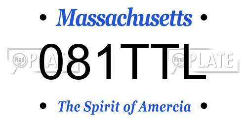 081TTL Massachusetts License Plate