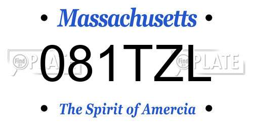 081TZL Massachusetts License Plate