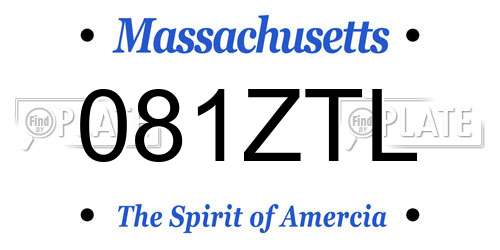 081ZTL Massachusetts License Plate