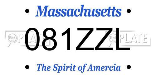 081ZZL Massachusetts License Plate