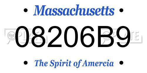 08206B9 Massachusetts License Plate