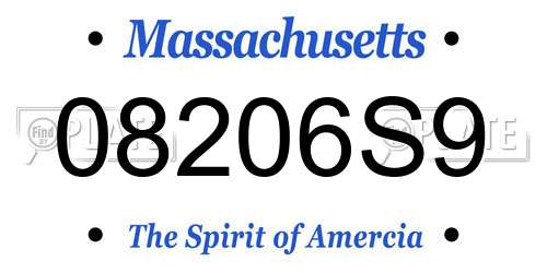 08206S9 Massachusetts License Plate