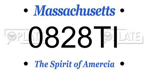0828TI Massachusetts License Plate