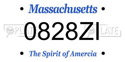 0828ZI Massachusetts License Plate