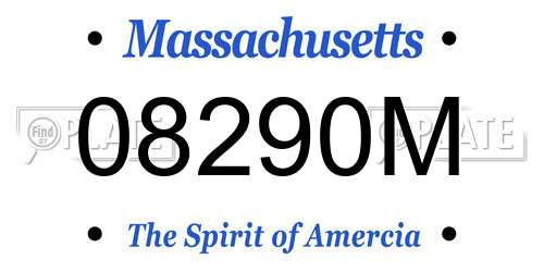 08290M Massachusetts License Plate