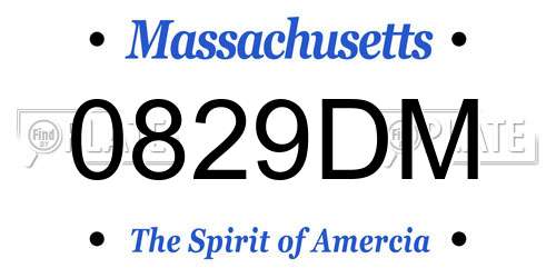 0829DM Massachusetts License Plate