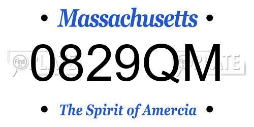 0829QM Massachusetts License Plate