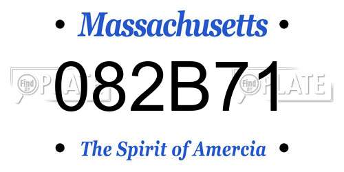 082B71 Massachusetts License Plate