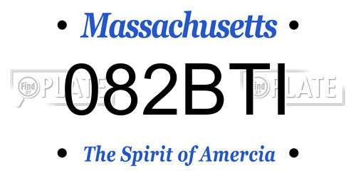 082BTI Massachusetts License Plate