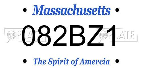 082BZ1 Massachusetts License Plate