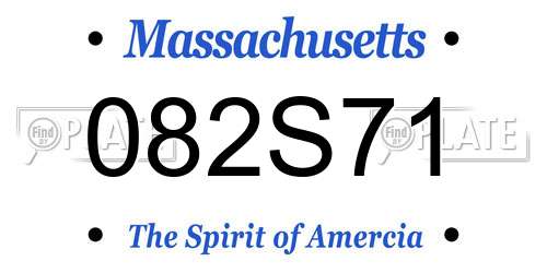 082S71 Massachusetts License Plate