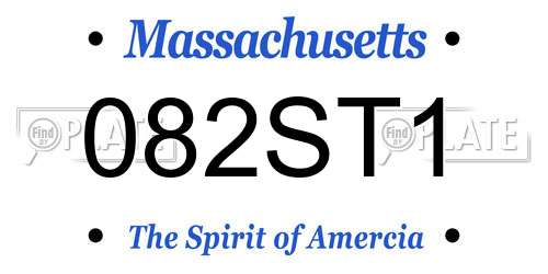 082ST1 Massachusetts License Plate