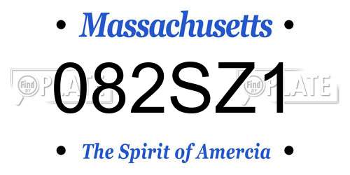 082SZ1 Massachusetts License Plate