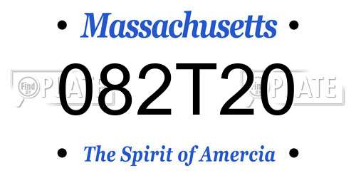 082T20 Massachusetts License Plate