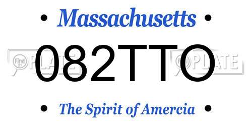 082TTO Massachusetts License Plate