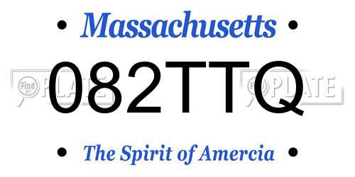 082TTQ Massachusetts License Plate