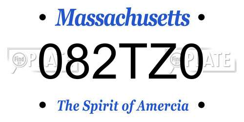 082TZ0 Massachusetts License Plate